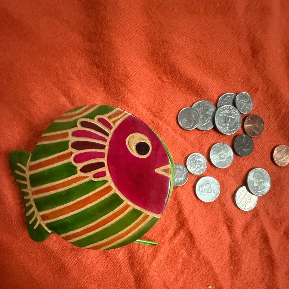 Unique Colorful Leather Fish Coin Purse - Picture 8 of 10